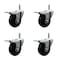 Service Caster 4'' Soft Rubber Wheel Swivel 7/16'' Stem Caster Set with Total Lock Brake, 4PK SCC-GRTTL20S414-SRS-716138-4 - alternate 1